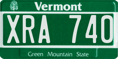 VT license plate XRA740