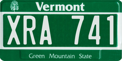 VT license plate XRA741