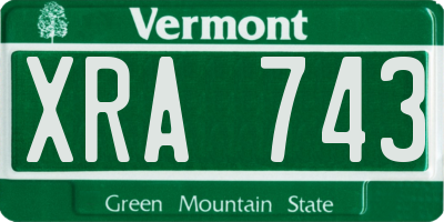 VT license plate XRA743
