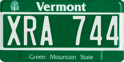 VT license plate XRA744