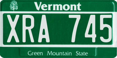 VT license plate XRA745