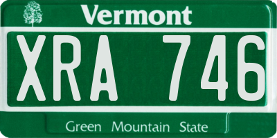 VT license plate XRA746
