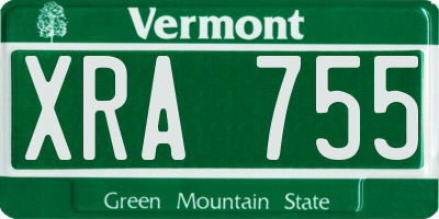 VT license plate XRA755