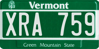 VT license plate XRA759