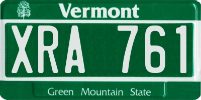 VT license plate XRA761