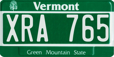 VT license plate XRA765