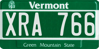 VT license plate XRA766