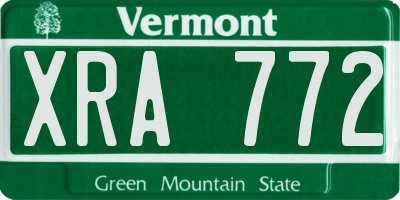 VT license plate XRA772
