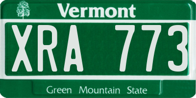 VT license plate XRA773