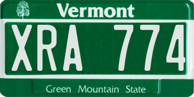 VT license plate XRA774