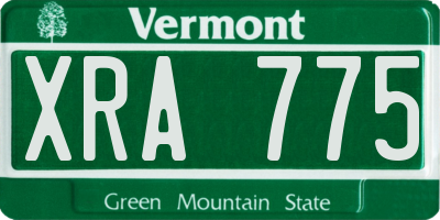 VT license plate XRA775
