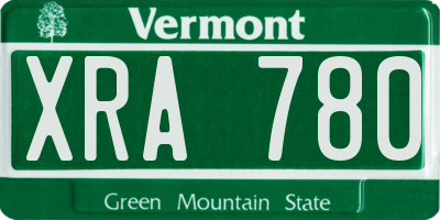 VT license plate XRA780