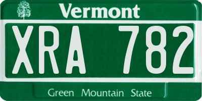 VT license plate XRA782