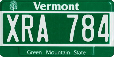 VT license plate XRA784