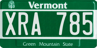 VT license plate XRA785