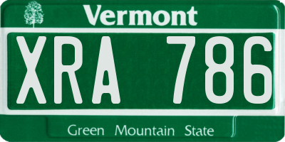 VT license plate XRA786