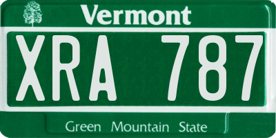 VT license plate XRA787