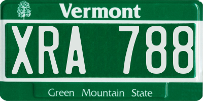 VT license plate XRA788
