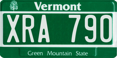 VT license plate XRA790