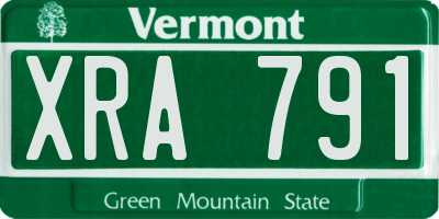 VT license plate XRA791