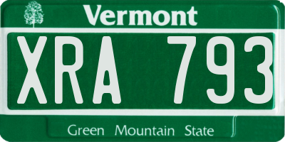 VT license plate XRA793