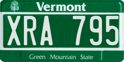VT license plate XRA795