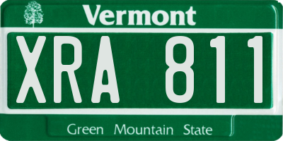 VT license plate XRA811