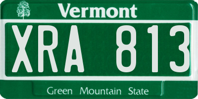 VT license plate XRA813