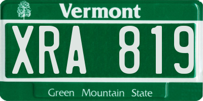 VT license plate XRA819