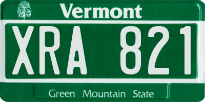 VT license plate XRA821