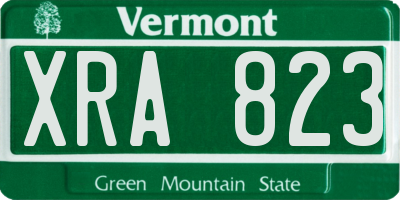 VT license plate XRA823