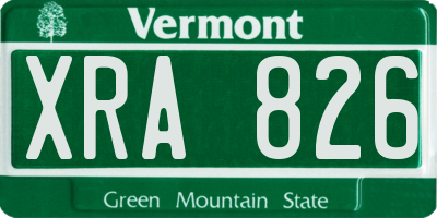 VT license plate XRA826