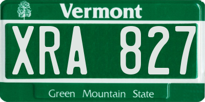VT license plate XRA827