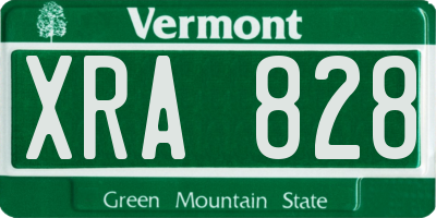VT license plate XRA828