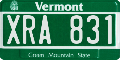 VT license plate XRA831