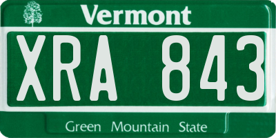 VT license plate XRA843