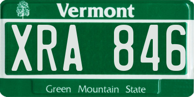 VT license plate XRA846