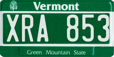 VT license plate XRA853