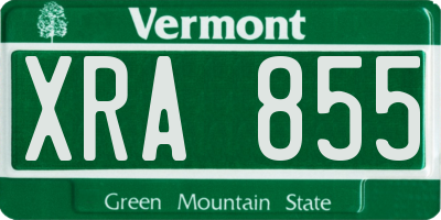 VT license plate XRA855