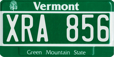 VT license plate XRA856