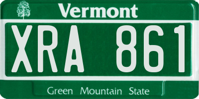 VT license plate XRA861