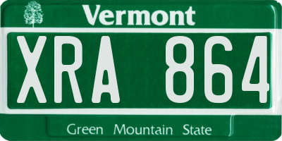 VT license plate XRA864