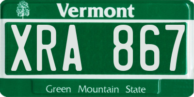 VT license plate XRA867
