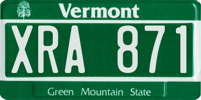 VT license plate XRA871
