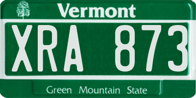 VT license plate XRA873