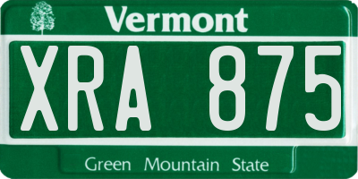 VT license plate XRA875