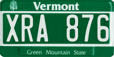 VT license plate XRA876