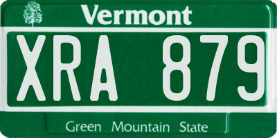 VT license plate XRA879