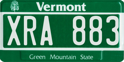 VT license plate XRA883