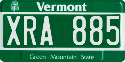 VT license plate XRA885